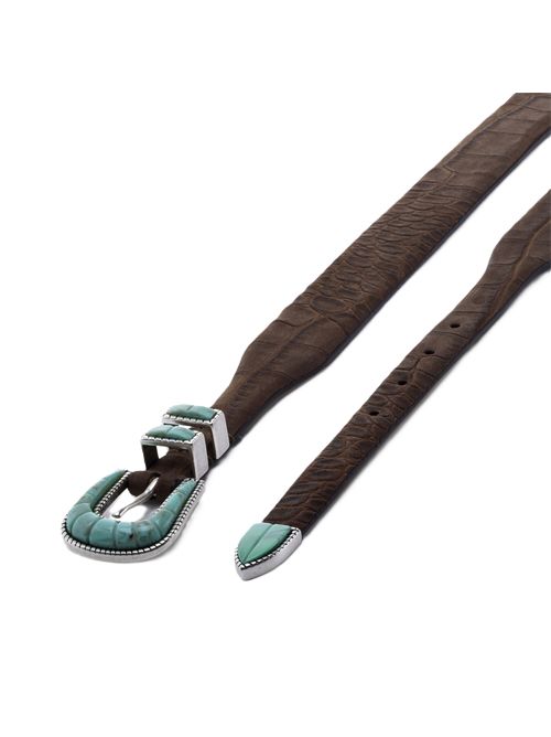 crazy color silver turchese soft Cintura Silver Ostrich Silver ostrich | STDCCSBRWSUESFTBROWN